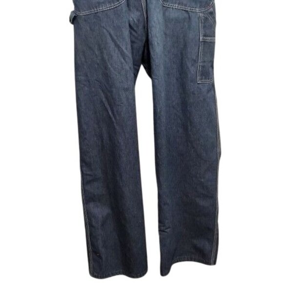 Vintage Big Mac Square Bak Overalls Men Sz XL Blue Denim Farmer Casual Workwear - Picture 7 of 12